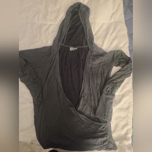 Athleta Gray Hooded Top
